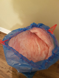 Bag of Pink Fiberglass Insulation