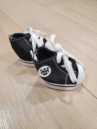 Build-A-Bear Black Canvas High-Tops. These shoes look great with any outfit! Add a pair of teddy bea...