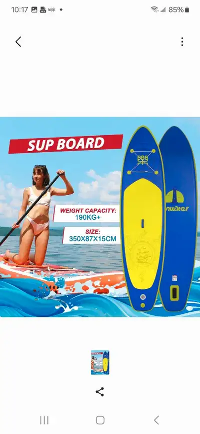 LIMITED TIME SALE Features Extra wide Inflatable SUP Board Measures 11’6”x34” x6” (350*87*15cm ) wit...
