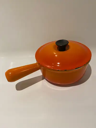 CHAUDRON CASSEROLE EN FONTE LE CREUSET ORANGE 16 FRANCE VINTAGE, View more