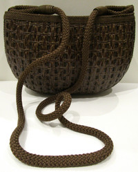 NEW, MADE IN ITALY COCOA COLOUR RATTAN PURSE