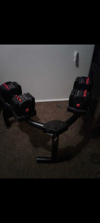 Adjustable dumbbell set with stand 60 lb