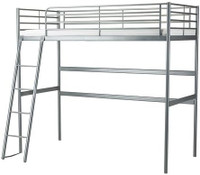 IKEA Twin Size Loft Bed Frame, Silver Color