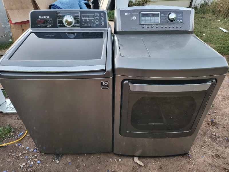 Stainless steel top load washer electric dryer set 460 eacv Washers