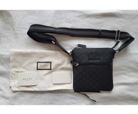 BRAND NEW Gucci Black  GG Guccissima Crossbody Messenger bag