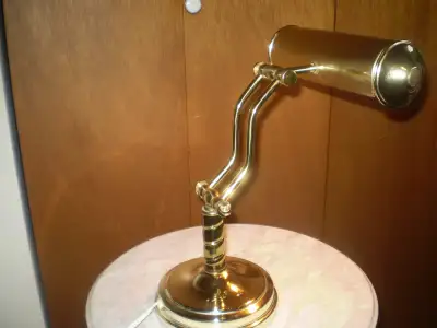 DESK BANKERS / PIANO LAMP Vintage Heavy Polished Brass Nov. 1986, View more