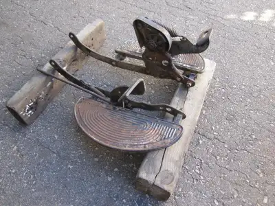 Complete set of foot controls. Those are all original footboards, brake and clutch pedals, rocker me...
