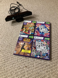 Xbox 360 Kinect Camera and four games