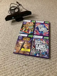 Xbox 360 Kinect Camera and four games