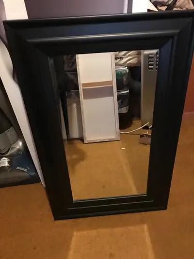 New black frame mirror Neuf miroir cadre noir, View more