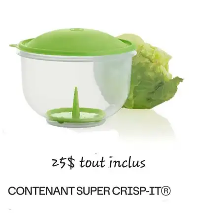 J'ai des contenants Tupperware Prix variés et tout inclus