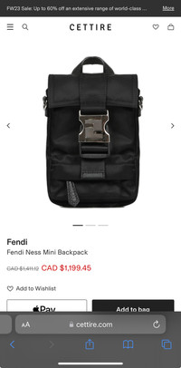 Fendi Fendiness One Shoulder Mini Backpack