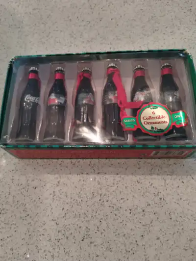 Coca Cola ornaments.. $5 each Coca Cola Telephone $100.00 Coca Cola bottle ornaments, Series One. $5...