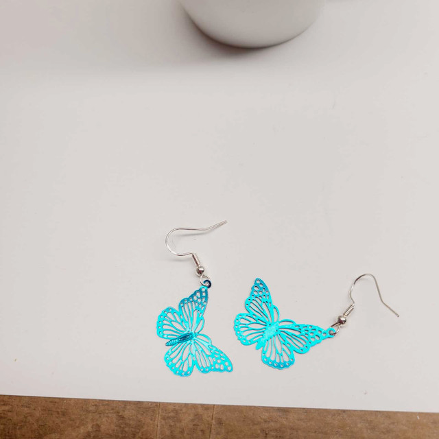 Aqua Blue Butterfly Earrings  in Jewellery & Watches in Belleville - Image 3