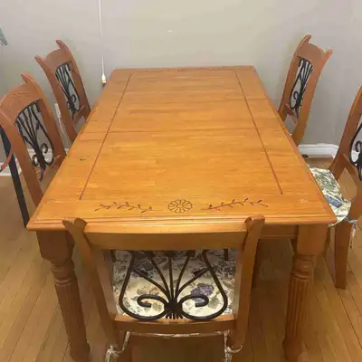 Dining Table with 6 Chairs ,Solid Wood, View more