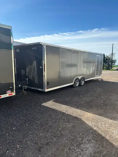Selling brand new 28ft aluminum enclosed trailer brand new never towed a car trailers light and tows...