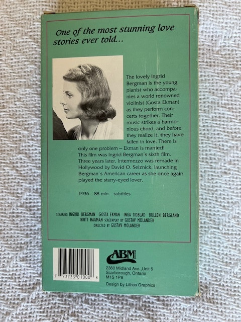 Original Swedish INTERMEZZO 1936 VHS with subtitles in CDs, DVDs & Blu-ray in City of Toronto - Image 2