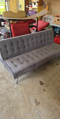 Gray velvet Futon 