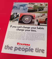 1971 FIRESTONE TIRES AD WITH DODGE CORONET FORD LTD IMPALA RETRO