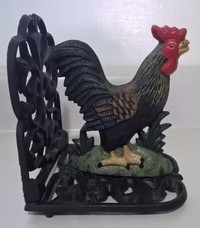 Vintage Cast Iron Rooster Bookend