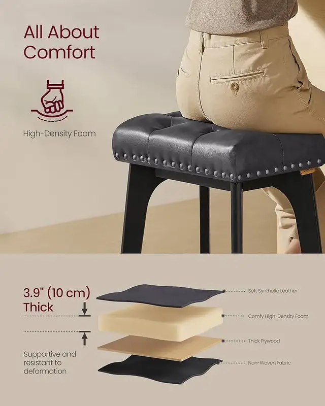 Counter Height Saddle Bar Stools, 26-Inch Backless Kitchen Stool in Chairs & Recliners in Markham / York Region - Image 7