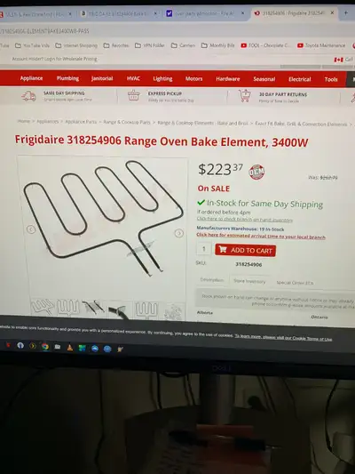 Frigidaire Oven (Model PGLEF385EB7) Parts, View more