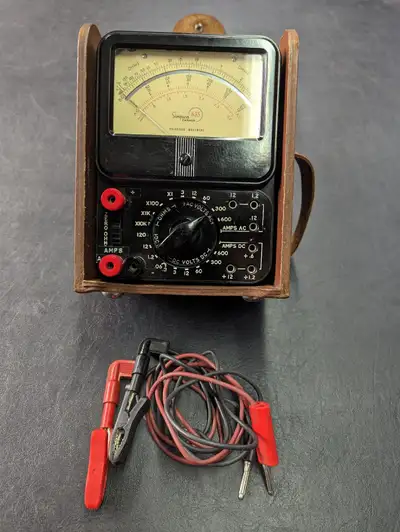 VINTAGE Simpson 635 Multimeter in case with test leads., View more
