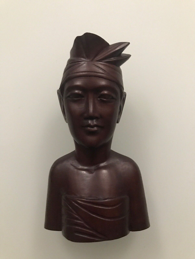 Hand Carved Solid Hardwood “Bali” Male Bust Sculpture in Arts & Collectibles in Bedford