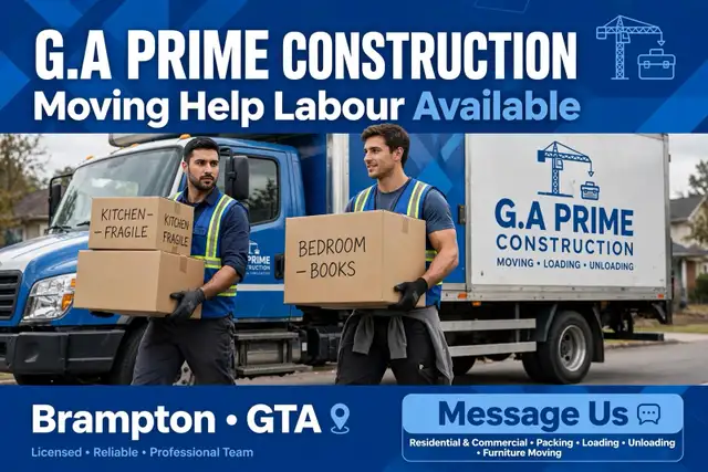 Moving Helper Labour Available / Moving Van