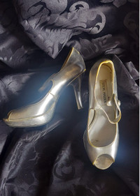 Shine Bright with Steve Madden Silver Heels - Size 6