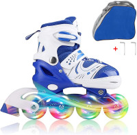 Adjustable Inline Skates with Light up Wheels Size S 12-2