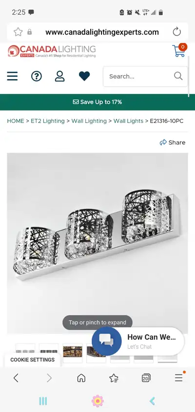 2 Chrome & Crystal Wall Mount Light Fixtures. 2 of these fixtures for sale, great condition. $50 eac...