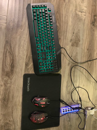 Gaming  keyboard mouse pad and 2 mice