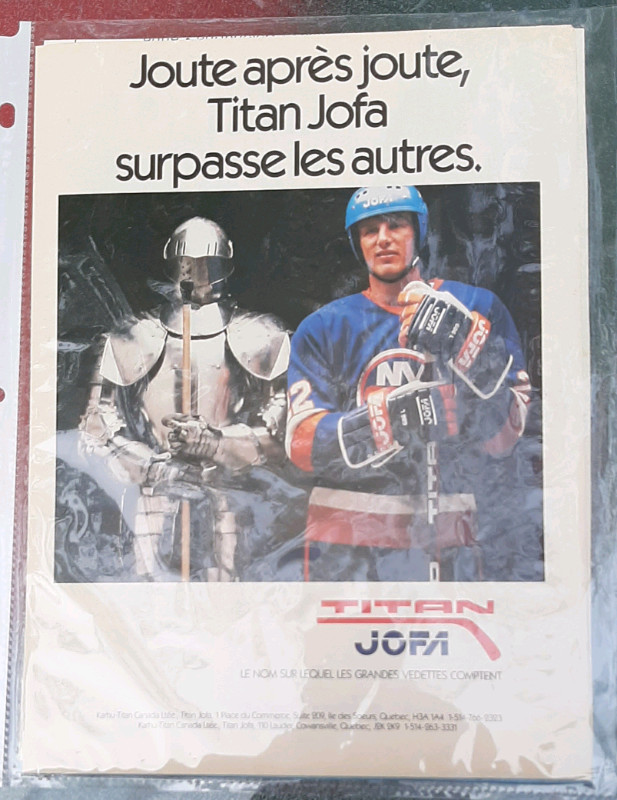 Publicité Mike Bossy Titan Joffa 1982 dans Art et objets de collection  à Trois-Rivières