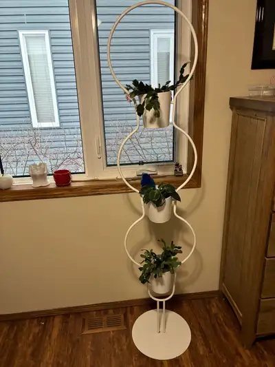 Tall white plant stand , View more