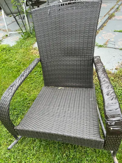 Two rocking Adirondack chairs. Bought at TSC. In rough shape.
