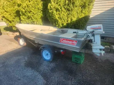 12 foot aluminum boat with 9.9 Johnson boat does not leak motor runs good but may need a tune up com...