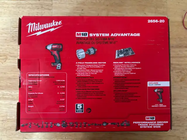 Quick Sale Milwaukee 2656-20 M18 ¼ Hex Impact Driver in Power Tools in Barrie - Image 3