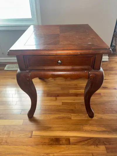 Solid Wood End Table / Side Table - Traditional Style w/ Drawer, View more
