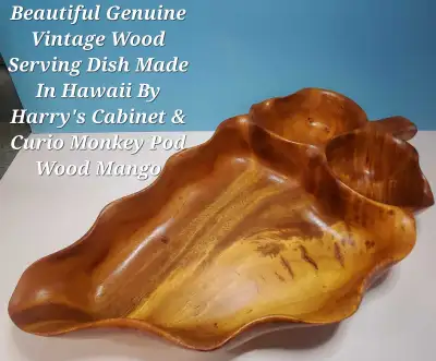 Vintage Wood Serving Dish Made/Monkey Pod, $45, View more