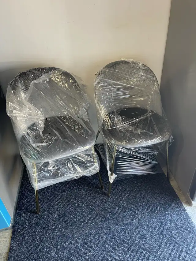 NEW 2 Upholstery Grey Dining Chairs (Gold Legs)   in Chairs & Recliners in London - Image 10