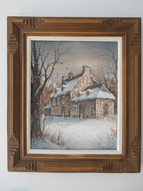 TABLEAU-PEINTURE-TOILE-OIL PAINTING-VINTAGE-DOLF ST-LOUIS dans Art et objets de collection  à Ville de Montréal - Image 3