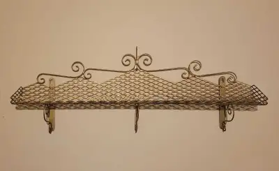 Vintage Gold Tone Metal Shelf, View more