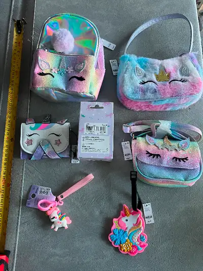 Unicorn theme. All brand new with tags. Over $115. worth of items. All from Ardene Girl Take entire...