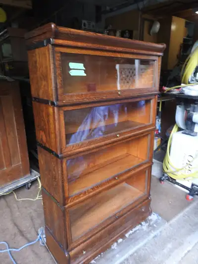 antique barrister bookcase 4 level drawer restoredprofessionally, View more