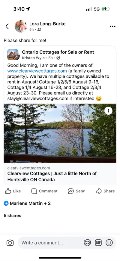 Muskoka cottage rentals, View more