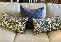 Grey & Floral Decorative Pillows, Set of 3 
