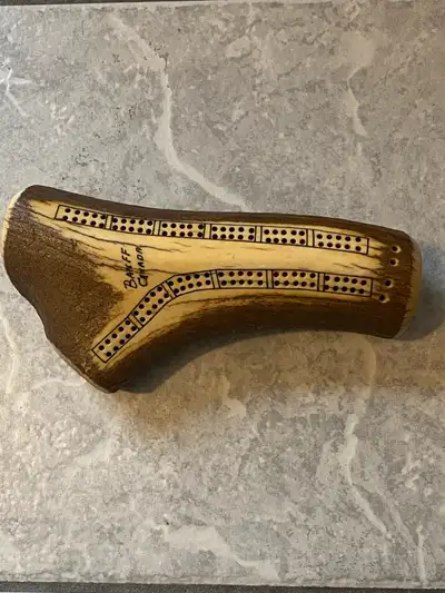 Antler Cribbage Board. 7 1/2”., View more