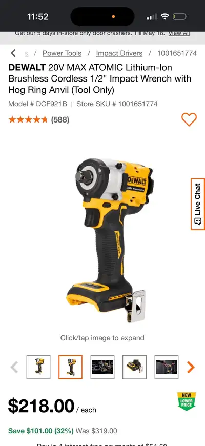 Dewalt Atomic Wireless Impact Wrench , View more
