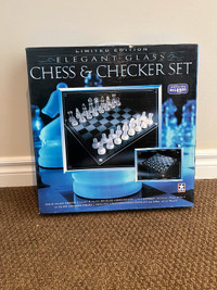 Glass Chess & Checker Set